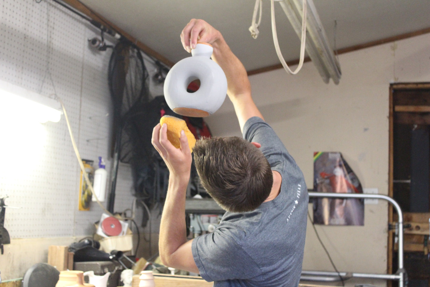 Soft shiny donut vase