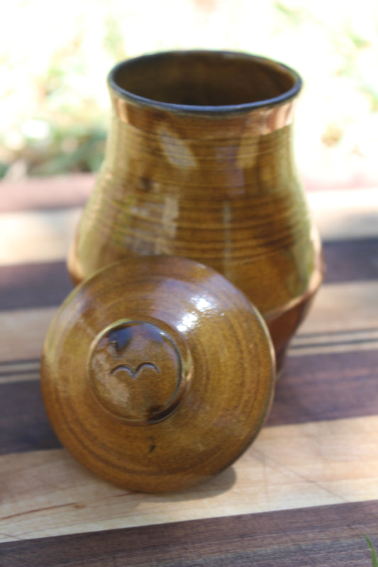 Honey brown glazed jar