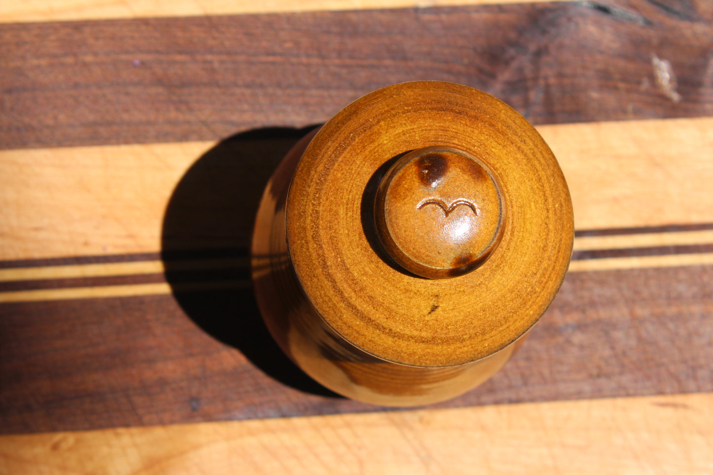 Honey brown glazed jar