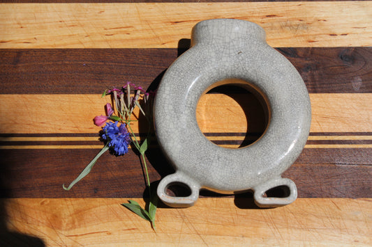 Small Donut Crackle Vase